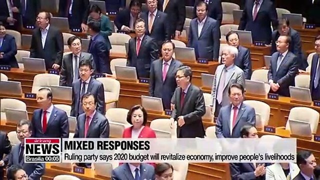 S. Korea's rival parties show mixed reactions to President Moon's 2020 budget speech