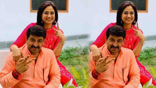 Shweta Tiwari shares lovely photo with Manoj Tiwari; Check out here | FilmiBeat