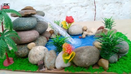 Waterfall from hot glue gun. Showpiece for home decoration.