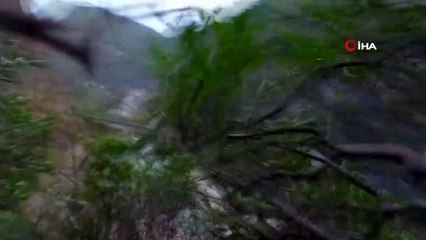 Uçurumda drone kurtarma operasyonu