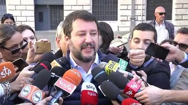 Roma - Le dichiarazioni di Salvini davanti a Montecitorio (21.10.19)