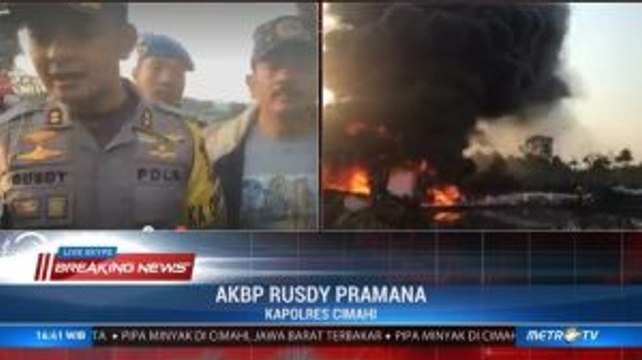 20 Unit Damkar Diturunkan Padamkan Kebakaran Pipa Minyak di Cimahi