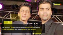 Shah Rukh Khan has once again worn a ‘Dust of Gods’ jacket. See his banter with Karan Johar here.