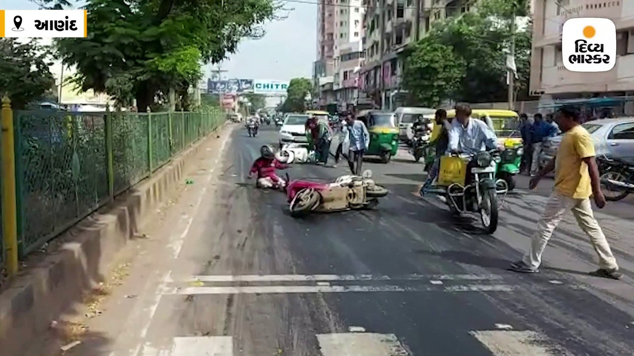 ભાલેજ રોડ પર 200 મીટર સુધી ઓઈલ ઢોળાયું, 30થી વધ...