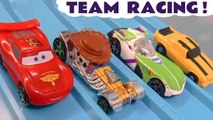 Disney Pixar Toy Story 4 Team Racing with Hot Wheels  Marvel Avengers 4 & DC Comics Superheroes with Transformers Autobots in this Full Episode English