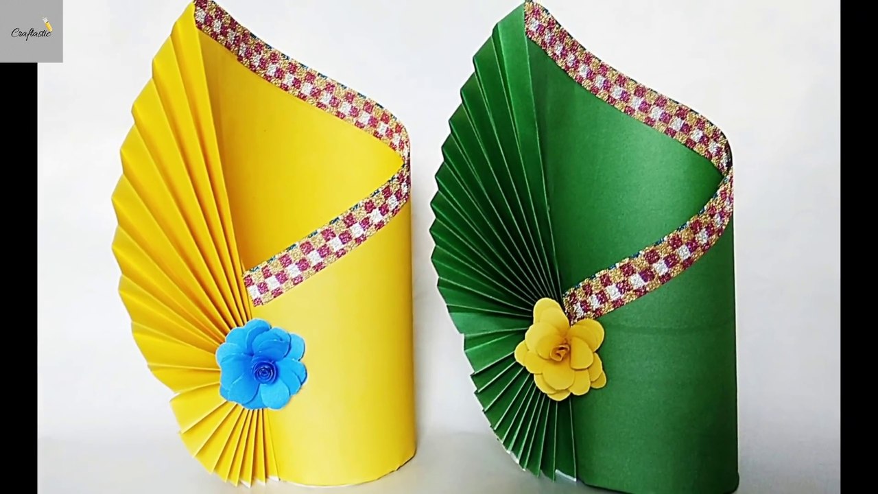 How To Make a Flower Vase at Home ¦ Making Paper Flower Vase ¦ DIY Simple Paper Crafts