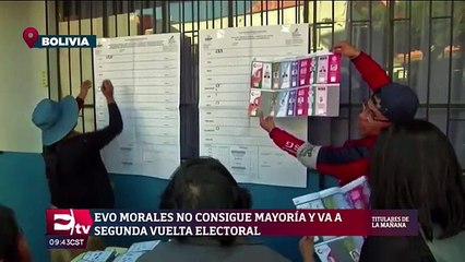 Evo Morales no logra ventaja suficiente y van a segunda vuelta