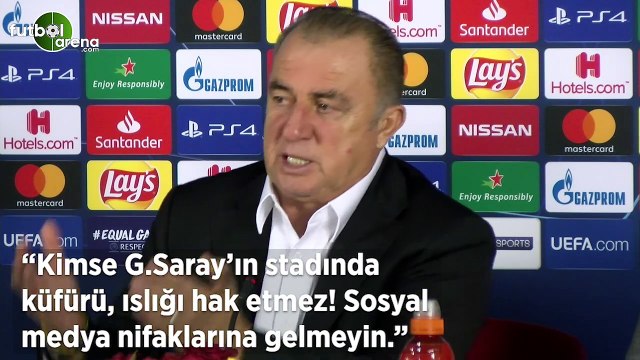 Fatih Terim: Kimse Galatasaray'ın stadında küfürü, ıslığı hak etmez. Sosyal medya nifaklarına gelmeyin