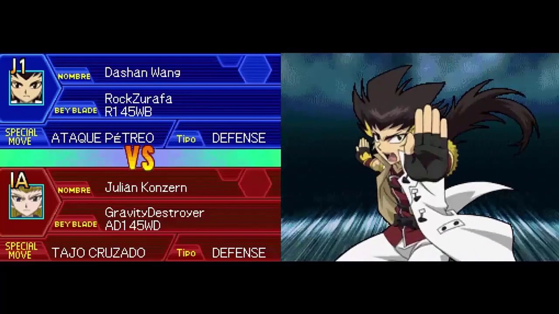 Beyblade Metal Masters NDS - Modo Arcade con Dashan Wang #MetalFight #Rock_...