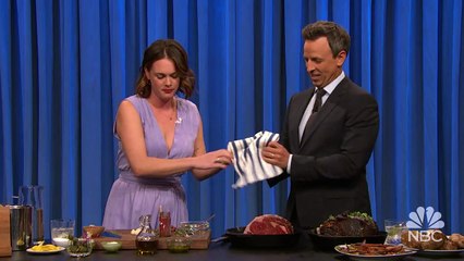 Alison Roman Prepares a Rib Roast While Sipping a Martini