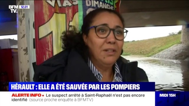 L'eau m'a emportée. Cette conductrice a été sauvée des inondations par les pompiers à Béziers