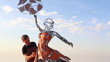 Tuz Gölü'nden İstanbul'a 'kadının gücü' heykeli - ANKARA