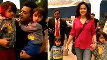 Genelia D’Souza & Riteish Deshmukh spotted with their kids in Mumbai airport; Watch video| FilmiBeat