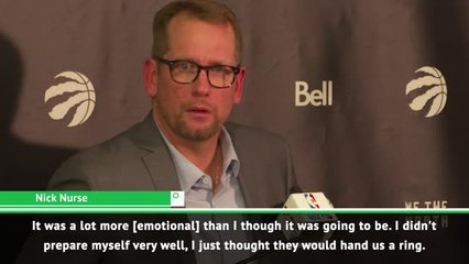 Emotional return for Raptors' coach Nurse