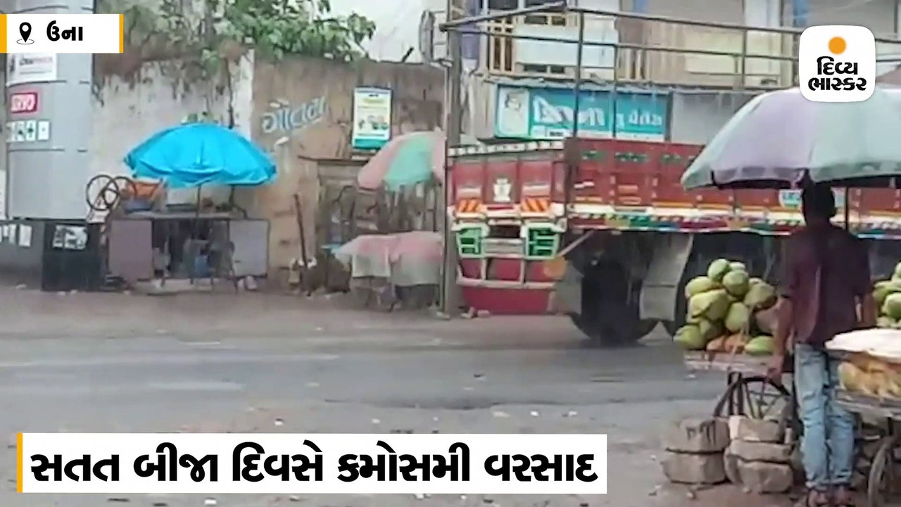 ઉનામાં પવન સાથે ધોધમાર વરસાદ, ખેડૂતોની ઉપાડેલી મગફળી પર પાણી ફરી વળ્યું