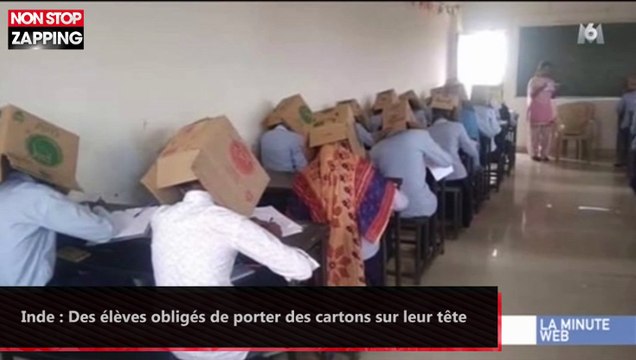 Inde : Des étudiants obligés de porter des cartons sur leur tête (vidéo)