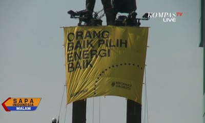 Panjat Patung Selamat Datang, Aktivis Greenpeace Bersitegang dengan Polisi