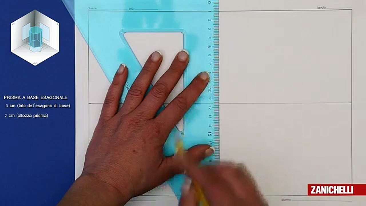 Proiezione Ortogonale di Prisma a Base Esagonale