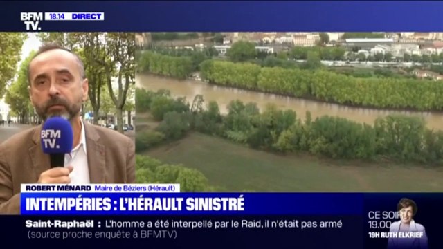 Inondations dans l'Hérault: le maire de Béziers Robert Ménard n'avait jamais vu de pluies pareilles