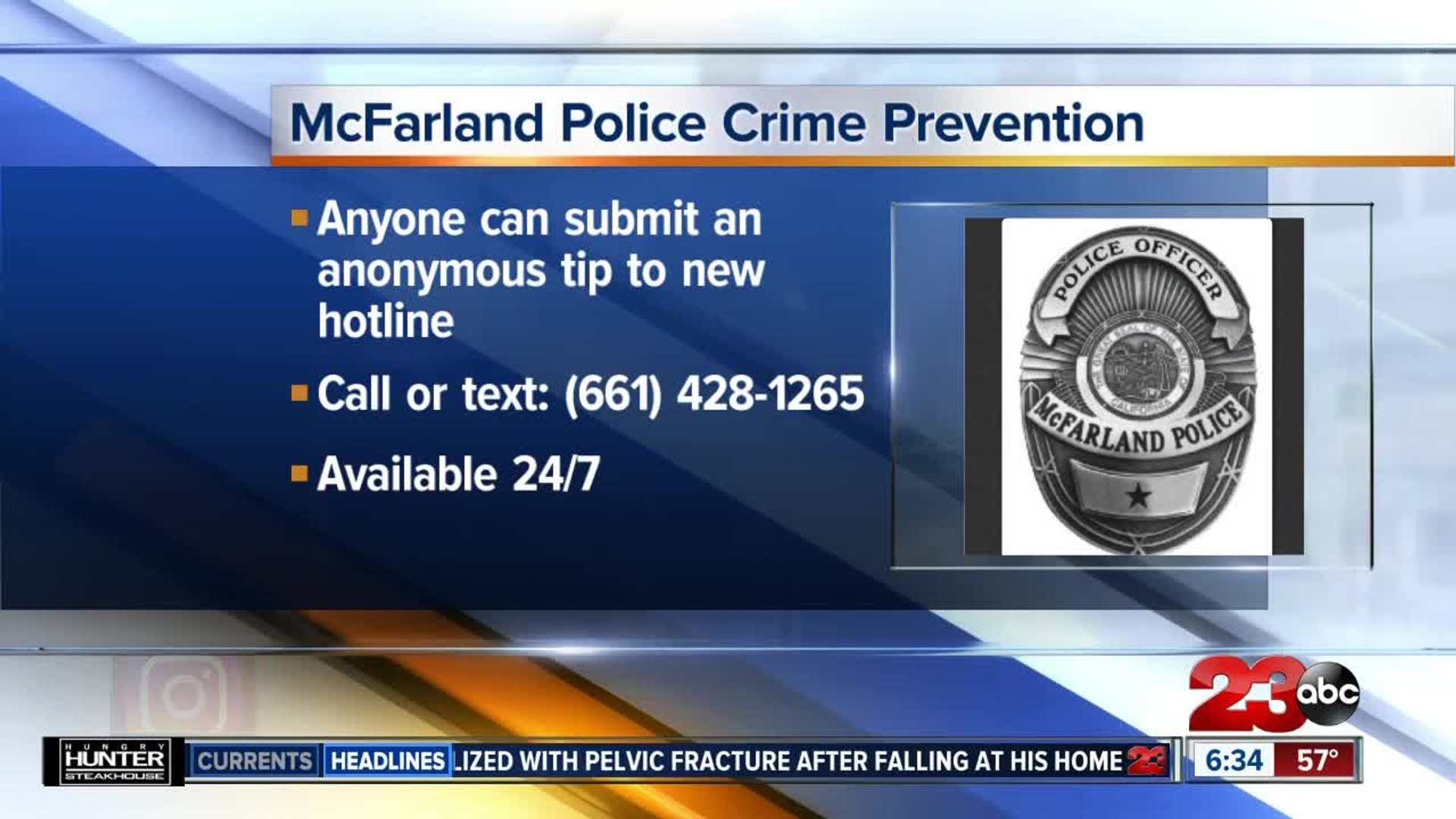 ⁣McFarland Police Announce New Hotline