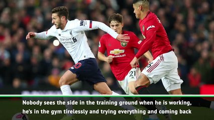 Everyone is delighted for Adam - Milner on Lallana's scoring comeback