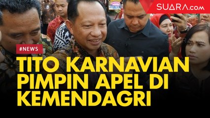 Hari Pertama Kerja, Tito Pimpin Apel di Kemendagri
