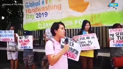 Gabriela stages protest to denounce scheduled water service interruptions