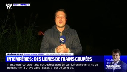 Les intempéries provoquent l'interruption de la circulation des trains sur les lignes Montpellier-Toulouse et Montpellier-Espagne