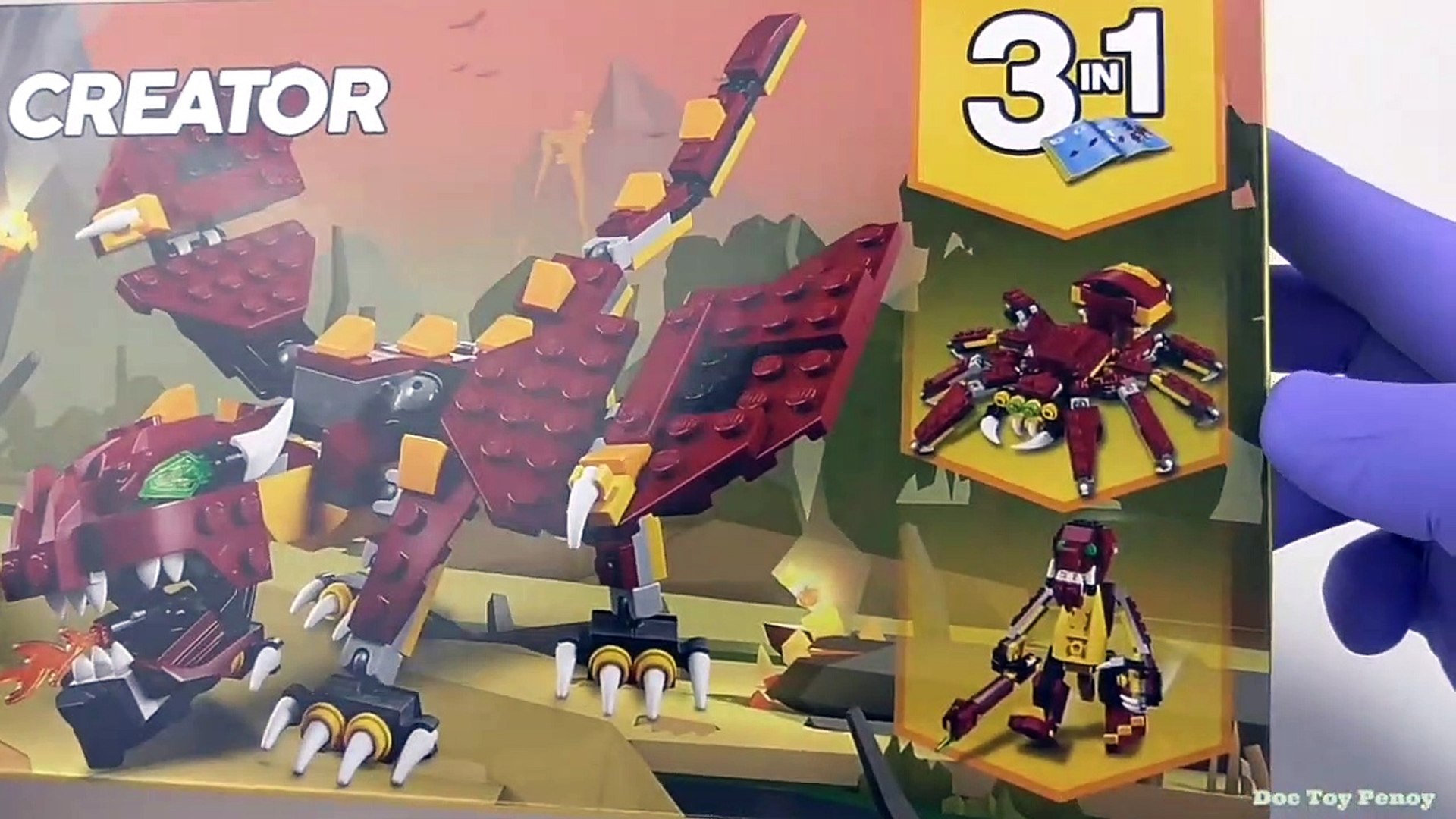 LEGO Creator Mythical Creatures Dragon 31073 Toy Unboxing and Speed Build