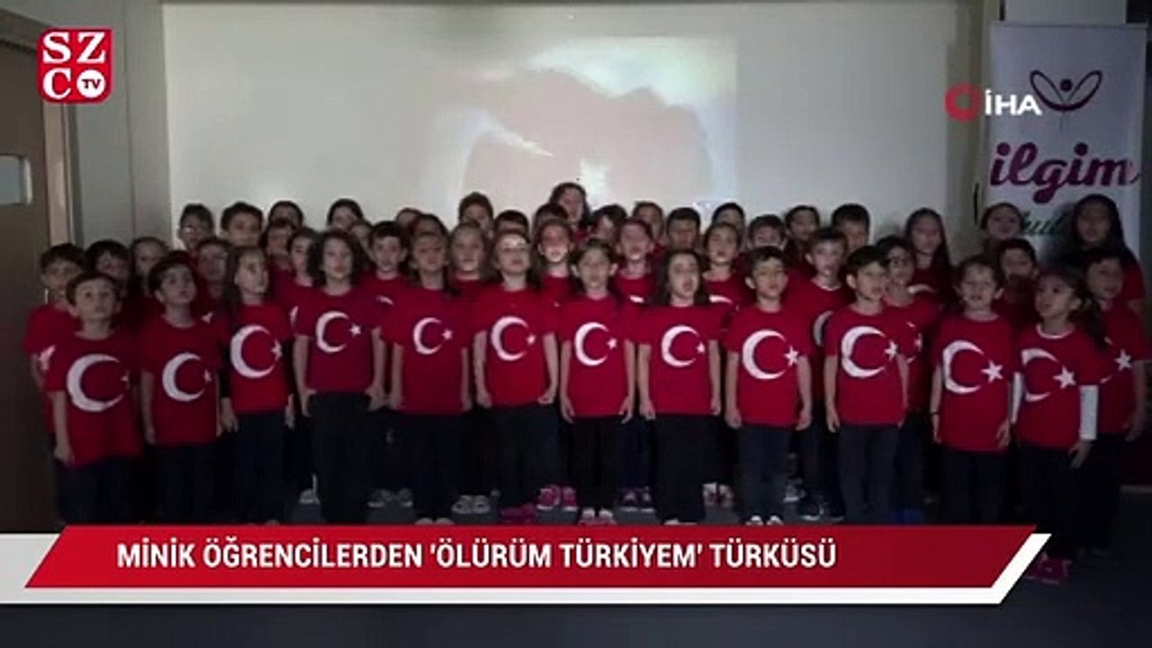 Minik öğrencilerden "Ölürüm Türkiyem" türküsü
