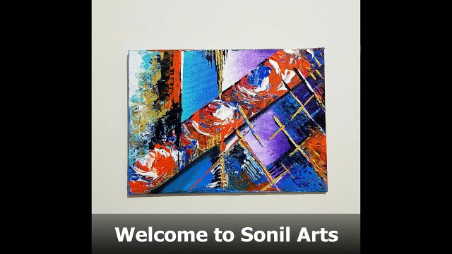 Abstract Acrylic Painting | Painting using Sponge | Easy for Beginners - Sonil Arts