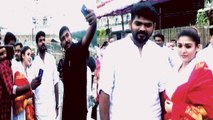 Nayanthara Vignesh Shivan in Tirupathi காதலியுடன் திருப்பதி சென்ற இயக்குனர் விக்னேஷ் சிவன்