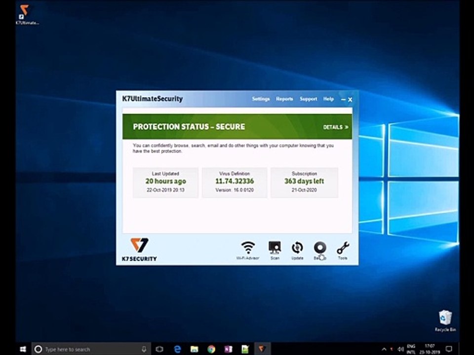 K7 Ultimate Security Backup & Restore
