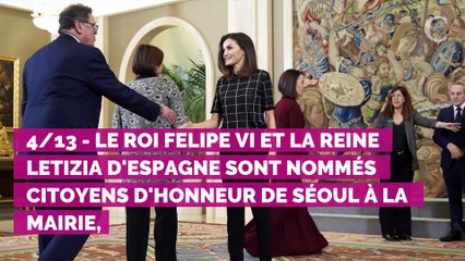 PHOTOS. Letizia d'Espagne rayonnante en rouge et blanc : son chemisier à empiècements dentelle fait sensation