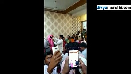 Rohit Pawar took blessing of Ram Shinde's mother