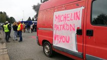 La Roche-sur-Yon: mobilisation devant l'usine Michelin qui doit fermer
