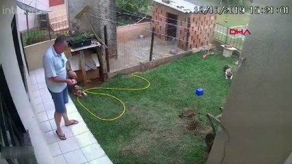 Kendi bahçesini böyle havaya uçurdu