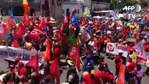 Manifestation à La Réunion en marge de la visite d'Emmanuel Macron