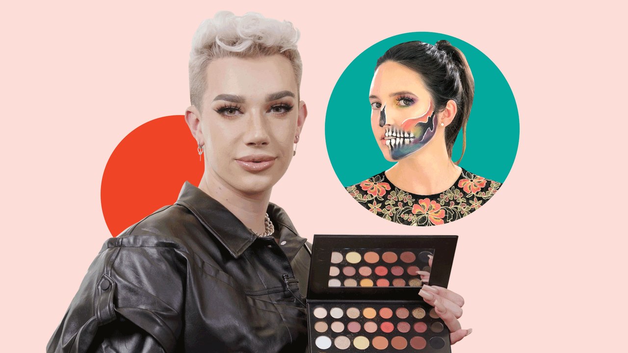 James Charles Halloween Rainbow Skull Face Make...