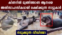 Forest officials & locals rescue an elephant which had fallen into a well | Oneindia Malayalam