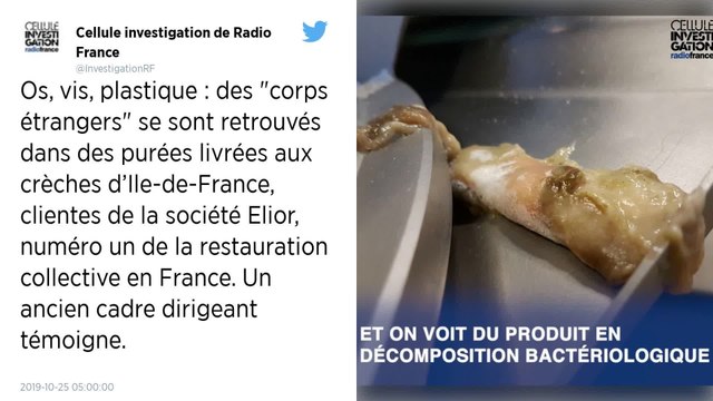 Boulons, vis et fragments de céramique trouvés dans des purées servies dans des crèches d’Île-de-France