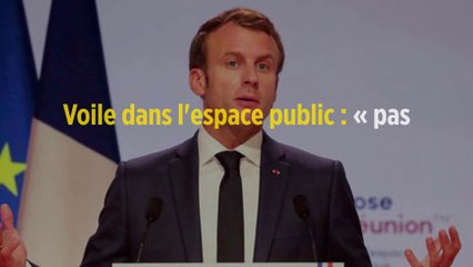 Voile dans l'espace public : « pas mon affaire », déclare Macron