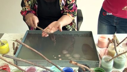 Kanser hastaları ebru sanatıyla moral buldu