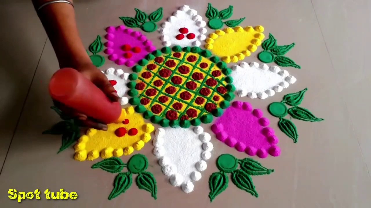 #Spot Tube || Easy attractive Rangoli for Dussehra which ever before  || दशहरा के लिए आसान आकर्षक रंगोली जो पहले कभी नहीं थी