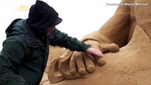 Sand-Sational! Artist Create Beautiful Sand Sculptures Including 650  Foot Long Sand Wall!