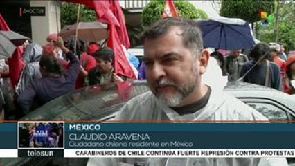 Mexicanos se movilizan en apoyo a la lucha del pueblo chileno