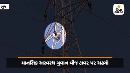 માનસિક અસ્થિર યુવક વીજટાવર પર ચડ્યો, ભારે જહેમત બાદ લોકોએ નીચે ઉતાર્યો