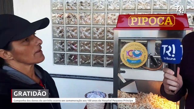 Donos de carrinho de pipoca faz campanha beneficente ao Hospital Pequeno Príncipe