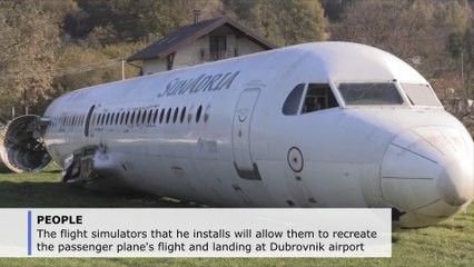 Croatian man parks airliner in his yard