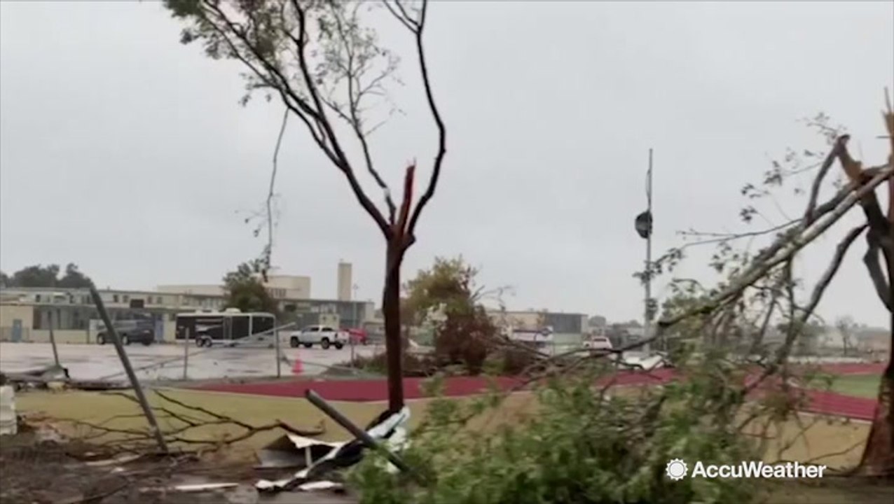 Surveying the tornado damage